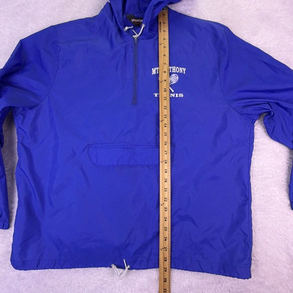 VTG Sportsmaster Mens XL Hooded Wind Breaker Rain Jacket 'MT Anthony Tennis' USA